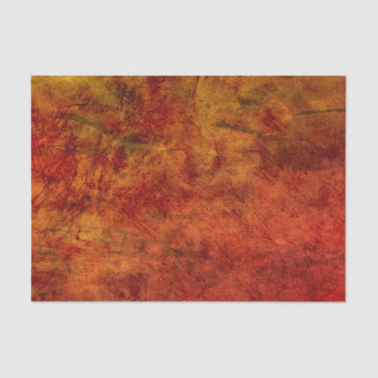 ヴィンテージアンティークテクスチャ付きオレンジ色のデクページ 薄葉紙 (正面)