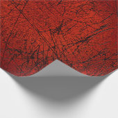 ヴィンテージアンティークテクスチャ濃い赤黒の傷 ラッピングペーパー (角)