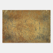 ヴィンテージアンティークテクスチャ黄色の金ゴールドスクラッチ ラッピングペーパーシート (正面2)