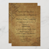 ヴィンテージアンティークテスタインスワール結婚ズ 招待状 (正面/裏面)