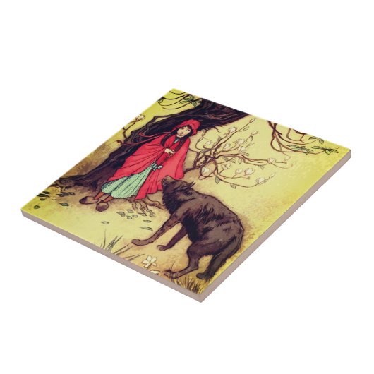 ヴィンテージアンティークデザインリトルレッドライディングフード タイル (側面)