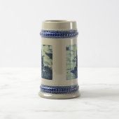 ヴィンテージアンティークデルフトブルータイル – 風車 ビールジョッキ (中央)