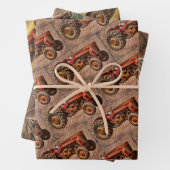 ヴィンテージアンティークトラクタセット ラッピングペーパーシート (インサイチュ)