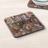 ヴィンテージアンティークトラクタヴィンテージツール コースター (左側)