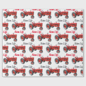 ヴィンテージアンティークトラクターファームライフ農家 ラッピングペーパー (フラット)