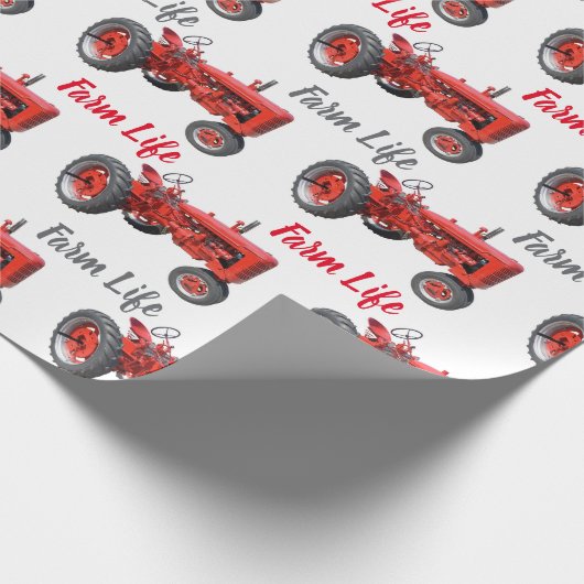 ヴィンテージアンティークトラクターファームライフ農家 ラッピングペーパー (角)