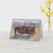ヴィンテージアンティークトラク絵画ターの父のデイカード カード (黄色い花)