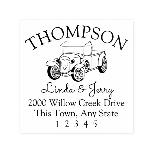 ヴィンテージアンティークトラックアドレス セルフインキングスタンプ (デザイン)