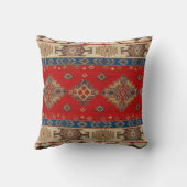 ヴィンテージアンティークトルコ淡い色の金ゴールドレッドキリムラグ クッション (裏面)