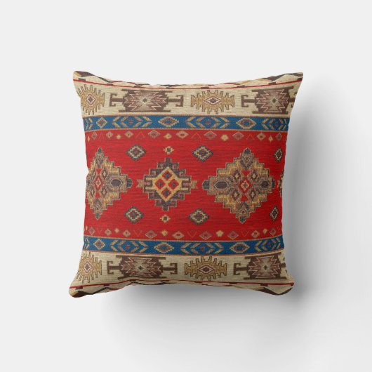 ヴィンテージアンティークトルコ淡い色の金ゴールドレッドキリムラグ クッション (裏面)