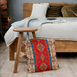 ヴィンテージアンティークトルコ淡い色の金ゴールドレッドキリムラグ クッション