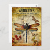 ヴィンテージアンティークトンボ ポストカード (正面/裏面)