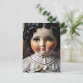 ヴィンテージアンティークドール葉書 – ノスタルジックチャーム ポストカード (スタンド正面)