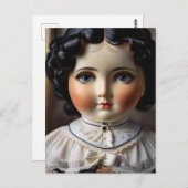 ヴィンテージアンティークドール葉書 – ノスタルジックチャーム ポストカード (正面/裏面)