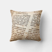 ヴィンテージアンティークニュース紙の切り抜き クッション (裏面)