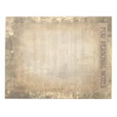 ヴィンテージアンティークノート紙ephemera ノートパッド (正面)