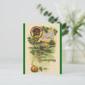 ヴィンテージアンティークハッピー感謝祭はがき シーズンポストカード (スタンド正面)