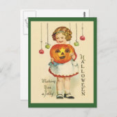 ヴィンテージアンティークハロウィーンデザインはがきJOL ポストカード (正面/裏面)