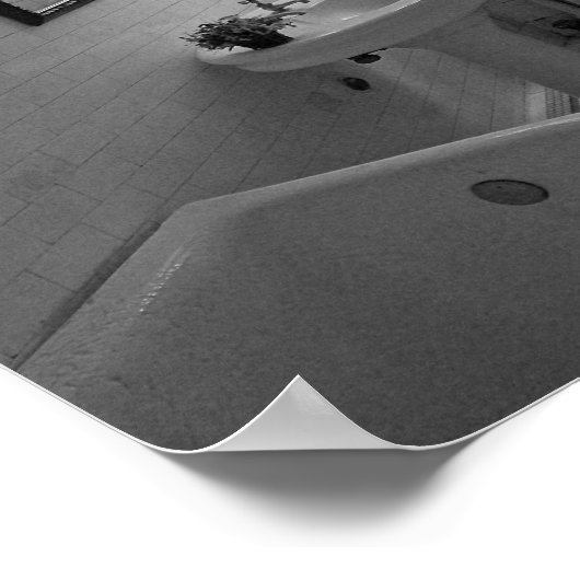 ヴィンテージアンティークバスルーム白黒フォト ポスター (角)