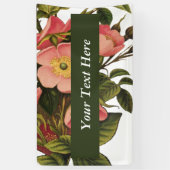 ヴィンテージアンティークバラアートスケッチ エレガント 横断幕 (縦)