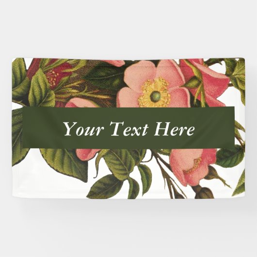 ヴィンテージアンティークバラアートスケッチ エレガント 横断幕 (横)