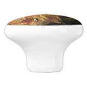 ヴィンテージアンティークバライエローフローラ印象派 セラミックノブ (側面)