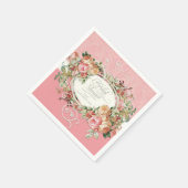 ヴィンテージアンティークバラフローラブーケイングリッシュマナー スタンダードカクテルナプキン (角)
