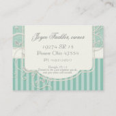 ヴィンテージアンティークバラフローラブーケモダンアクア 名刺 (裏面)