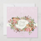 ヴィンテージアンティークバラフローラブーケモダンスワーズ 招待状 (裏面)