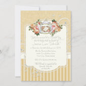 ヴィンテージアンティークバラフローラブーケモダンスワーズ 招待状 (正面)