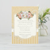 ヴィンテージアンティークバラフローラブーケモダンスワーズ 招待状 (スタンド正面)