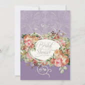 ヴィンテージアンティークバラフローラブーケモダンスワーズ 招待状 (裏面)