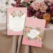 ヴィンテージアンティークバラフローラブーケモダンスワーズ 招待状