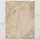 ヴィンテージアンティークバラ金ゴールドフローラスクラップブック紙 (正面)