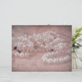 ヴィンテージアンティークバラ金ゴールドホワイトパール水色 (スタンド正面)