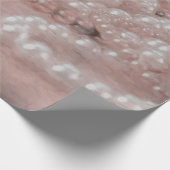 ヴィンテージアンティークバラ金ゴールドホワイトパール水色 ラッピングペーパー (角)