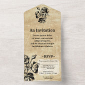 ヴィンテージアンティークバラ オールインワン招待状 (内側)