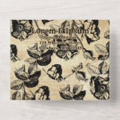 ヴィンテージアンティークバラ オールインワン招待状 (裏面)