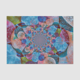 ヴィンテージアンティークバルーンブルーピンク抽象芸術パステル 薄葉紙