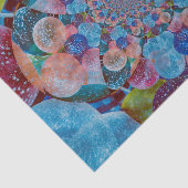 ヴィンテージアンティークバルーンブルーピンク抽象芸術パステル 薄葉紙 (詳細)