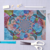 ヴィンテージアンティークバルーンブルーピンク抽象芸術パステル 薄葉紙 (クラフト)