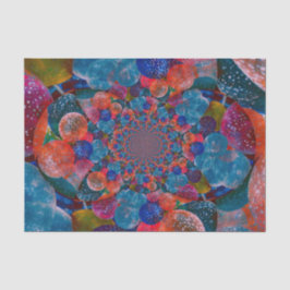 ヴィンテージアンティークバルーン青オレンジピンク抽象芸術 薄葉紙