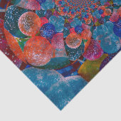 ヴィンテージアンティークバルーン青オレンジピンク抽象芸術 薄葉紙 (詳細)