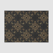 ヴィンテージアンティークバロック金ゴールドとブラックパターン 薄葉紙 (正面)