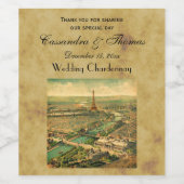 ヴィンテージアンティークパリプリント動揺してBG ワインラベル (シングルラベル)