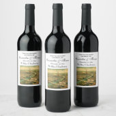 ヴィンテージアンティークパリプリントDIYカラーBG ワインラベル (ボトル)