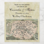 ヴィンテージアンティークパリ通りマップ動揺してBG ワインラベル (シングルラベル)