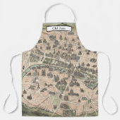 ヴィンテージアンティークパリ通りマップ エプロン (正面)