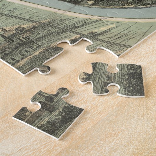 ヴィンテージアンティークパリ通りマップ ジグソーパズル (側面)