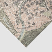 ヴィンテージアンティークパリ通りマップ 薄葉紙 (詳細)